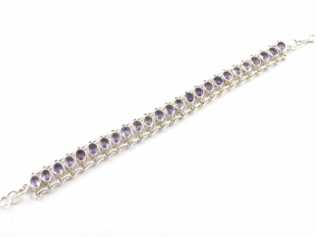 Splendid design pure silver purple color bracelet for women 